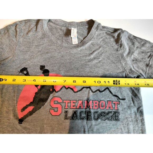 Girls Steamboat Springs Lacrosse T Shirt Youth Gray Colorado Medium - Picture 5 of 5